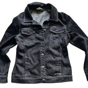 Eileen Fisher Women's Black Organic Cotton Stretch Denim Jeans Jacket sz S